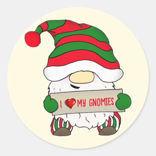 Gnom Weihnachten Runder Aufkleber (Vorderseite)