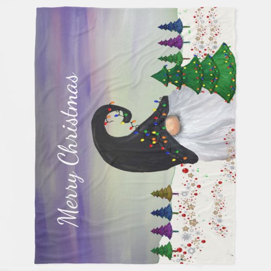 Gnom-Weihnachtsdekoration Fleecedecke (Vorderseite)