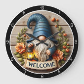 Gnom Willkommens-Wanddekoration Große Wanduhr (Vorderseite)