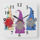 Gnoma Trio Wall Clock Quadratische Wanduhr (Vorderseite)