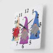 Gnoma Trio Wall Clock Quadratische Wanduhr (Winkel)