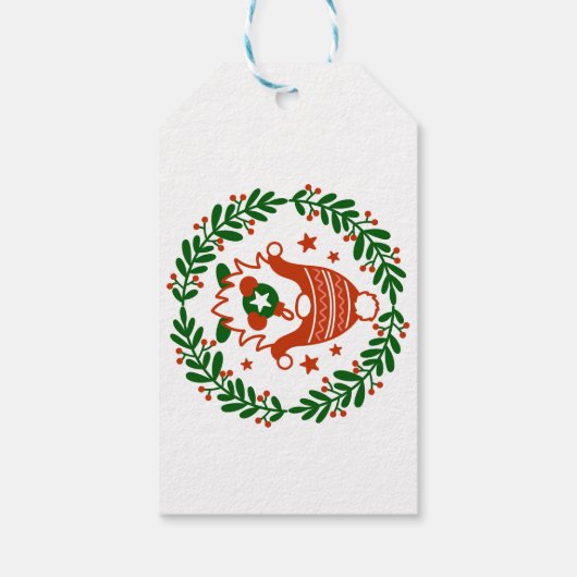 Gnomaden und Häuser - Weihnachtsgeschenk Geschenkanhänger (Rückseite)