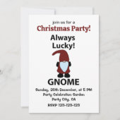 Gnome Always Lucky Gnome Weihnachtsgebäck Party Einladung (Vorderseite)
