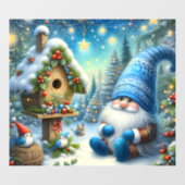 Gnome and Birdhouse Window Cling Fensteraufkleber (Blatt)