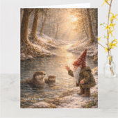 Gnome and Otter  Karte (Gelbe Blume)
