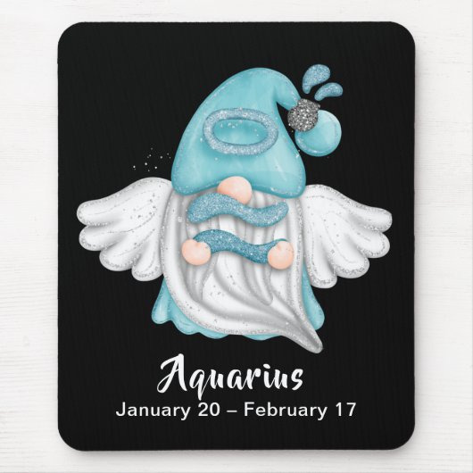 Gnome Aquarius Astrologie Sign Angel Mouse Pad Mousepad (Vorne)