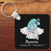 Gnome Aquarius Astrologie Signaturengel Schlüssela Schlüsselanhänger (Vorderseite)
