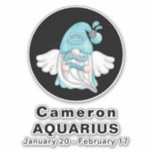 Gnome Aquarius Astrology Sign Angel 8" Vinyl Aufkleber (Vorderseite)