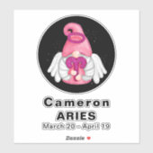 Gnome Aries Astrologie signieren Engel 8" Vinyl St Aufkleber (Blatt)