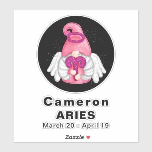 Gnome Aries Astrologie signieren Engel 8" Vinyl St Aufkleber (Blatt)