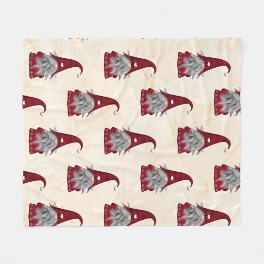 Gnome auf Beige Hintergrund Fleecedecke (Vorderseite (Horizontal))