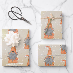 Gnome auf Beige Hintergrund Geschenkpapier Set