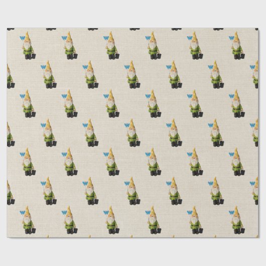 Gnome auf Burlap Geschenkpapier (Flach)