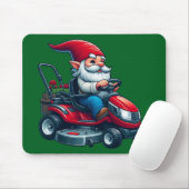 Gnome auf dem Rasenmäher mit Blume-Korb Mousepad (Mit Mouse)
