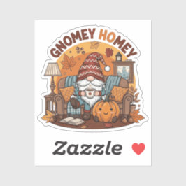 Gnome auf der Zuhause, saisonale Kürbiskonstruktio Aufkleber