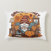 Gnome auf der Zuhause, saisonale Kürbiskonstruktio Dekokissen (Rückseite)