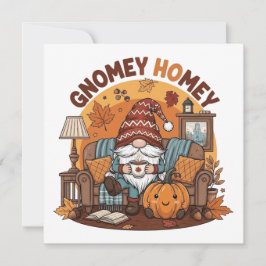Gnome auf der Zuhause, saisonale Kürbiskonstruktio Einladung