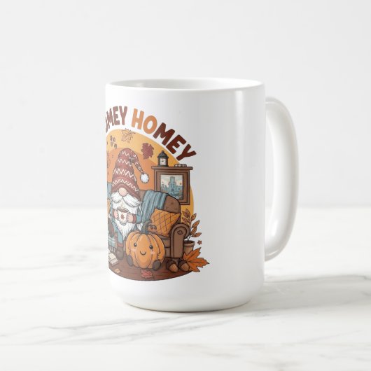 Gnome auf der Zuhause, saisonale Kürbiskonstruktio Kaffeetasse (VorderseiteRechts)