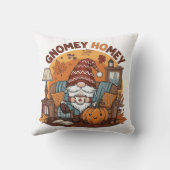 Gnome auf der Zuhause, saisonale Kürbiskonstruktio Kissen (Rückseite)