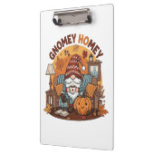 Gnome auf der Zuhause, saisonale Kürbiskonstruktio Klemmbrett (Links)