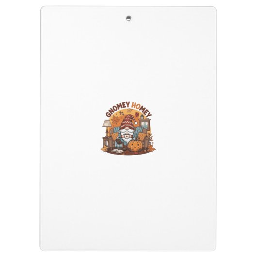 Gnome auf der Zuhause, saisonale Kürbiskonstruktio Klemmbrett (Rückseite)