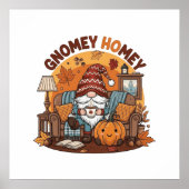 Gnome auf der Zuhause, saisonale Kürbiskonstruktio Poster (Vorne)