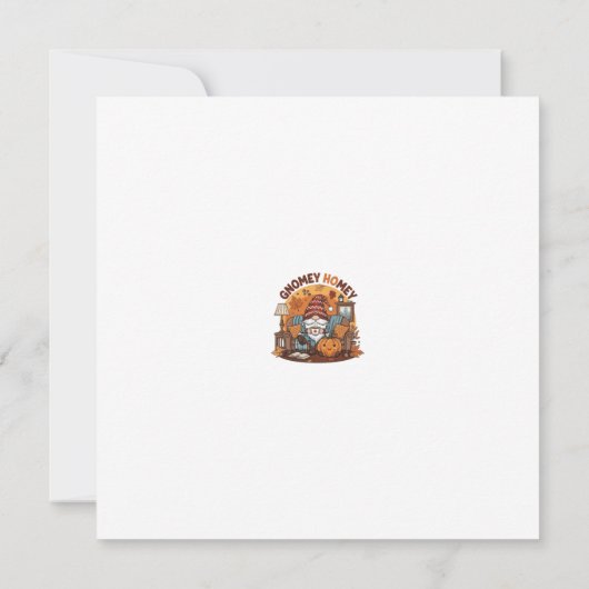 Gnome auf der Zuhause, saisonale Kürbiskonstruktio Save The Date (Rückseite)