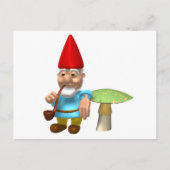 Gnome auf Pilz Postkarte (Vorderseite)