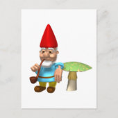 Gnome auf Pilz Postkarte (Vorderseite)
