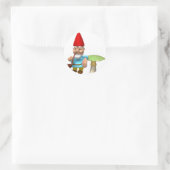 Gnome auf Pilz Runder Aufkleber (Tasche)