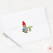 Gnome auf Pilz Runder Aufkleber (Umschlag)