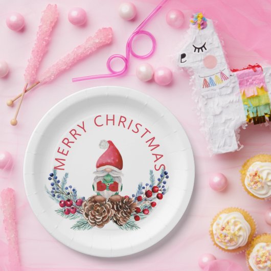 Gnome auf Pine Cones Pappteller (Party)