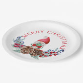 Gnome auf Pine Cones Pappteller (Schrägansicht)