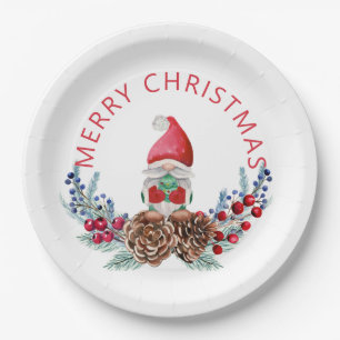 Gnome auf Pine Cones Pappteller