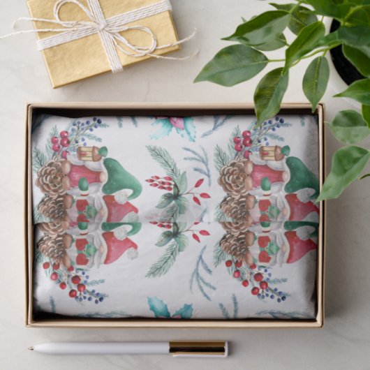 Gnome auf Pine Cones Seidenpapier (Geschenk)