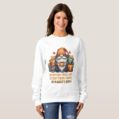 Gnome auf Zuhause gemütlich - Kürbisdesign Sweatshirt (Vorne ganz)