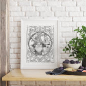 Gnome auf Zuhause Mandala Adult Coloring Poster