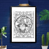 Gnome auf Zuhause Mandala Adult Coloring Poster