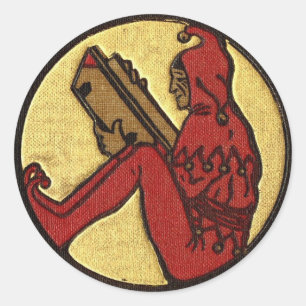 Gnome-Aufkleber lesen Runder Aufkleber
