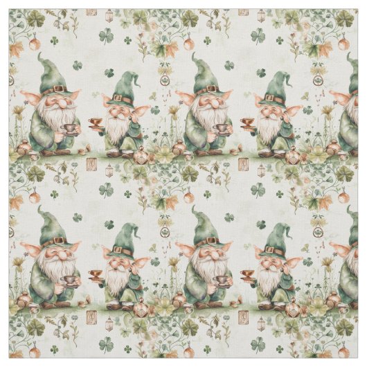 Gnome Barista St. Patrick Green Coffee Stoff (Muster)