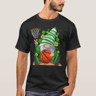 Gnome Basketball Kleeblatt Irish St Patrick's Day T-Shirt