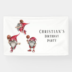 Gnome Basketball Thema Geburtstagsparty Banner