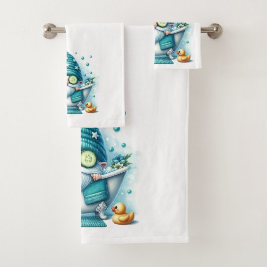 Gnome Bath Towel Set-Hand, Bath, Washcloth Badhandtuch Set (Insitu)