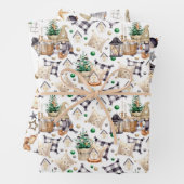 Gnome Bauernhaus Schwarz-Weiß Kariert Geschenkpapier Set (Beispiel)