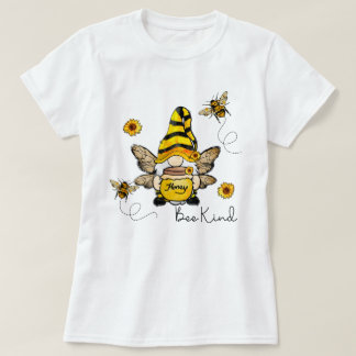 Gnome Bee Kind Sonnenblume Ladie T - Shirt