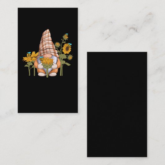 Gnome Bee Sonnenblumengarten Visitenkarte (Vorne/Hinten)