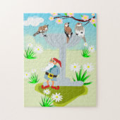 Gnome & Bird Bath Puzzle (Vertikal)