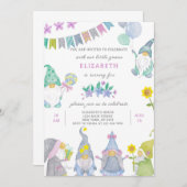 Gnome Birthday Einladung (Vorne/Hinten)