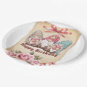 Gnome Birthday singen Pappteller (Schrägansicht)