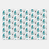 Gnome Birthday Wrapping Paper Flat Sheet Set 3 Geschenkpapier Set (Vorderseite 2)
